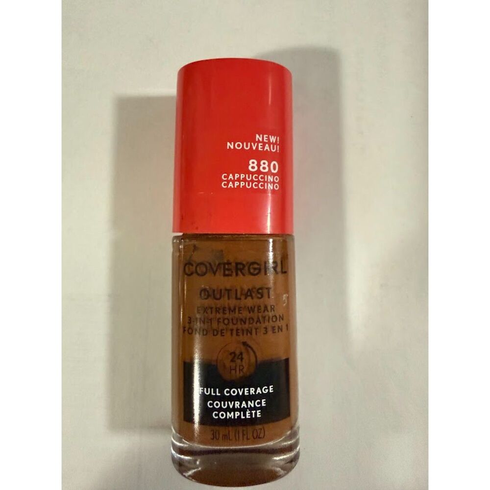 Covergirl Outlast Extreme Wear 3-in-1 Full Coverage Liquid Foundation, cappucino